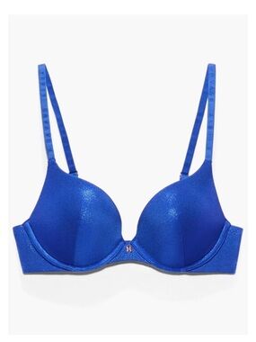 Savage X Fenty Core Microfiber Metallic Push Up Bra Dreamy Blue Chrome 34D